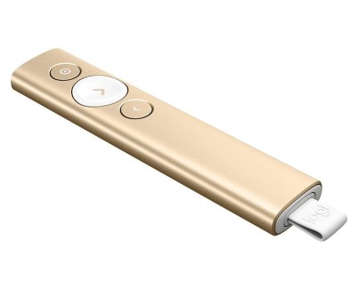 Logitech Spotlight Presentador Inalambrico - Radio de Accion 30m - Vibracion - Color Oro