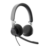 Logitech Zone Wired Auriculares con Microfono Plegable USB-C - Adaptador a USB-A - Diadema Ajustable - Almohadillas Acolchadas - Controles en Cable - Cable Trenzado de 1.90m - Color Negro