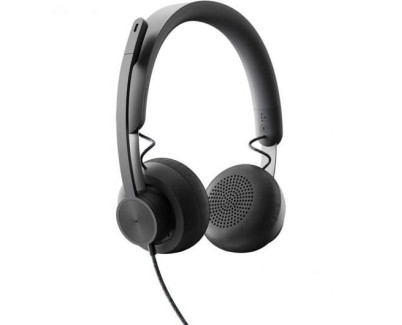 Logitech Zone Wired MS Teams Auriculares con Microfono Plegable USB-C - Diadema Ajustable - Almohadillas Acolchadas - Controles en Cable - Cable Trenzado de 1.90m - Color Negro
