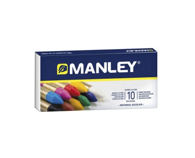 Manley Pack de 10 Ceras Blandas de Trazo Suave - Ideal para Gran Variedad de Tecnicas y Aplicaciones - Fabricacion Artesanal - Amplia Gama de Colores - Colores Surtidos