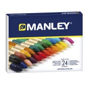 Manley Pack de 24 Ceras Blandas de Trazo Suave - Ideal para Gran Variedad de Tecnicas y Aplicaciones - Fabricacion Artesanal - Amplia Gama de Colores - Colores Surtidos