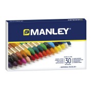 Manley Pack de 30 Ceras Blandas de Trazo Suave - Ideal para Tecnicas y Aplicaciones Variadas - Amplia Gama de Colores - Colores Surtidos