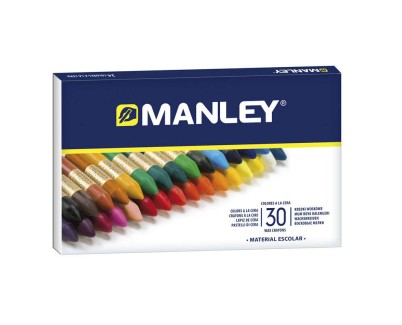 Manley Pack de 30 Ceras Blandas de Trazo Suave - Ideal para Tecnicas y Aplicaciones Variadas - Amplia Gama de Colores - Colores Surtidos