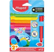 Maped Color`Peps Infinity Jumbo Pack de 12 Lapices de Colores de Larga Duracion - Hecho Totalmente de Mina - Colores Surtidos