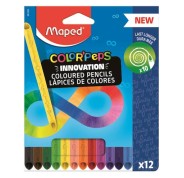 Maped Color`Peps Infinity Pack de 12 Lapices de Colores de Larga Duracion - Hecho Totalmente de Mina - Colores Surtidos