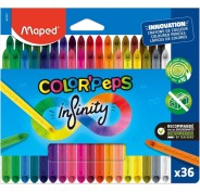 Maped Color`Peps Infinity Pack de 36 Lapices de Colores de Larga Duracion - Hecho Totalmente de Mina - Colores Surtidos