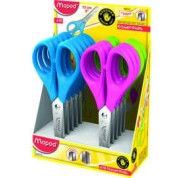 Maped Essentials Tijera Escolar Punta Redonda 13cm - Hojas de Acero Inoxidable - Mango de Plastico Simetrico - Colores Surtidos