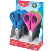 Maped Essentials Zurdos Tijera Escolar Punta Redonda 13cm - Hojas de Acero Inoxidable - Mango de Plastico Simetrico - Colores Surtidos