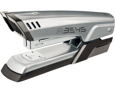 Maped Half Strip A-3545 Grapadora Metalica de Sobremesa - Hasta 25 Hojas a la Vez - Admite Grapas 24/6 y 26/6 - Grapado Abierto y Cerrado - Color Gris Metalizado