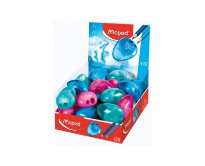 Maped I-Gloo Sacapuntas de 1 Orificio con Deposito de Gran Capacidad - Forma Ergonomica - Colores Surtidos