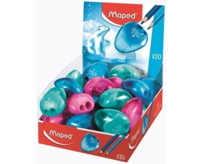 Maped I-Gloo Sacapuntas de 2 Orificios con Deposito de Gran Capacidad - Forma Ergonomica - Colores Surtidos