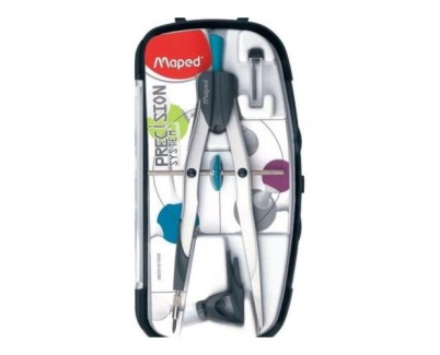 Maped Precision System Compas con Bigotera Gigante - Incluye Adaptador y Estuche de Minas
