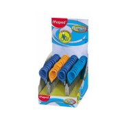 Maped Sensoft Tijera Escolar Punta Redonda 13cm - Hojas de Acero Inoxidable - Mango de Plastico Flexible - Colores Surtidos