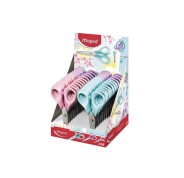 Maped Sensoft Tijera Escolar Punta Redonda 13cm - Hojas de Acero Inoxidable - Mango de Plastico Simetrico - Colores Pastel Surtidos