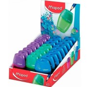 Maped Shaker Sacapuntas de 1 Orificio con Deposito de Gran Capacidad - Forma Ergonomica - Colores Surtidos