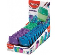 Maped Shaker Sacapuntas de 2 Orificios con Deposito de Gran Capacidad - Forma Ergonomica - Colores Surtidos