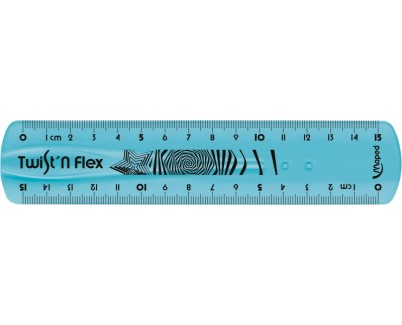 Maped Twist´n Flex Regla de Flexible 15cm - Irrompible - Doble Graduacion - Colores Aleatorios Azul, Rosa y Verde