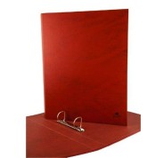 Mariola Carpeta de 2 Anillas Carton Forrado Papel Plastificado Cuero - Tamaño Folio Apaisado - Anillas Mixtas 40mm - Medidas 25x34x5.5cm - Color Marron