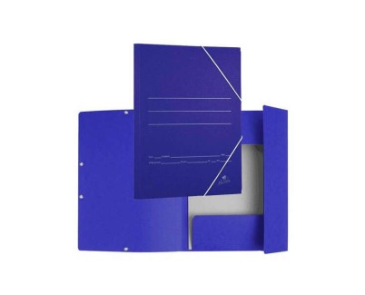 Mariola Carpeta de Carton con Solapas Folio 500gr/m2 - Medidas 34x25x1cm - Cierre con Goma Elastica - Color Azul Mate