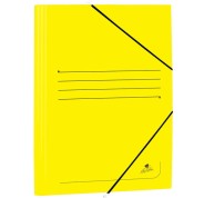 Mariola Carpeta de Carton Estucado con Solapas Folio 500gr/m2 - Medidas 34x25x1cm - Cierre con Goma Elastica - Color Amarillo
