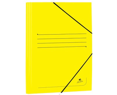 Mariola Carpeta de Carton Estucado con Solapas Folio 500gr/m2 - Medidas 34x25x1cm - Cierre con Goma Elastica - Color Amarillo