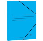 Mariola Carpeta de Carton Estucado con Solapas Folio 500gr/m2 - Medidas 34x25x1cm - Cierre con Goma Elastica - Color Azul