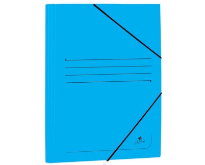 Mariola Carpeta de Carton Estucado con Solapas Folio 500gr/m2 - Medidas 34x25x1cm - Cierre con Goma Elastica - Color Azul