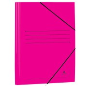 Mariola Carpeta de Carton Estucado con Solapas Folio 500gr/m2 - Medidas 34x25x1cm - Cierre con Goma Elastica - Color Fucsia