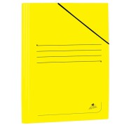Mariola Carpeta de Carton Plastificado Folio 500gr/m2 - Medidas 34x25cm - Cierre con Goma Elastica - Color Amarillo