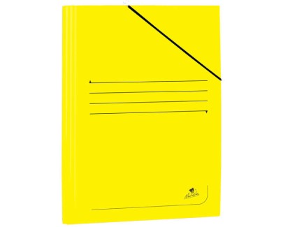 Mariola Carpeta de Carton Plastificado Folio 500gr/m2 - Medidas 34x25cm - Cierre con Goma Elastica - Color Amarillo