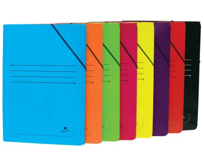 Mariola Carpeta de Carton Plastificado Folio 500gr/m2 - Medidas 34x25cm - Cierre con Goma Elastica - Colores Surtidos