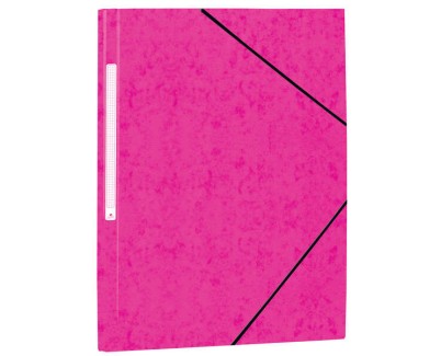 Mariola Carpeta de Carton Simil Prespan con Etiqueta en Lomo Folio 500gr/m2 - Medidas 34x25cm - Cierre con Goma Elastica - Color Fucsia