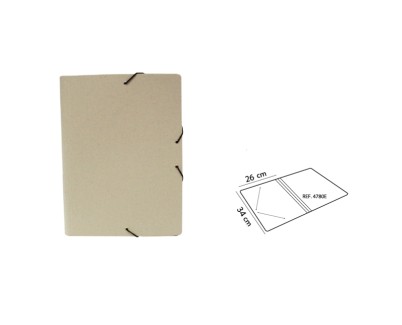 Mariola ECO Carpeta Sencilla de Carton 100% Reciclado - Tama&ntilde;o Folio - Medidas 34x26cm - Cierre con Goma Elastica - Color Gris