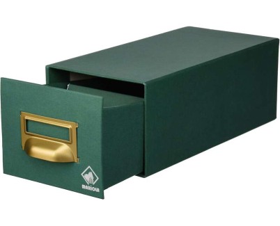 Mariola Fichero Carton Forrado en Geltex Nº1 para 500 Fichas - Medidas 125x95x250mm - Resistente y Duradero - Color Verde