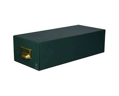 Mariola Fichero Carton Forrado en Geltex Nº2 para 1000 Fichas - Medidas 155x100x350mm - Resistente y Duradero - Color Verde