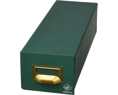 Mariola Fichero Carton Forrado en Geltex Nº3 para 1000 Fichas - Medidas 180x125x350mm - Resistente y Duradero - Color Verde