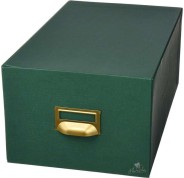Mariola Fichero Carton Forrado en Geltex Nº4 para 500 Fichas - Medidas 220x155x250mm - Resistente y Duradero - Color Verde
