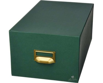 Mariola Fichero Carton Forrado en Geltex Nº4 para 500 Fichas - Medidas 220x155x250mm - Resistente y Duradero - Color Verde