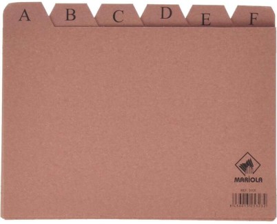 Mariola Indice A-Z Nº5 para Fichero - Medidas 215x160mm - Color Marron