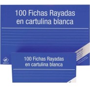 Mariola Pack de 100 Fichas Rayadas Nº2 para Fichero - Medidas 125x75mm - Color Blanco