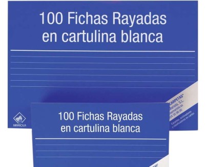 Mariola Pack de 100 Fichas Rayadas Nº3 para Fichero - Medidas 150x100mm - Color Blanco