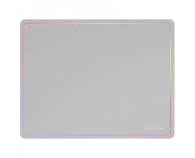 Mars Gaming Alfombrilla Gaming Nanotextil - Deslizamiento Suave - Efecto Rainbow - Base Antideslizante - Alta Durabilidad - Color Blanco