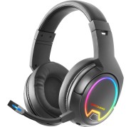 Mars Gaming Auriculares Inalambricos ARGB Flow 40h bateria - Microfono ENC Extraible - Tecnologia 2.4GPRO - Drivers 50mm FULL DYNAMIC BASS - Color Negro