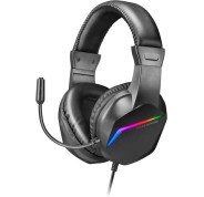 Mars Gaming Auriculares MH122 Ultraligeros con Iluminacion FRGB Rainbow - Sonido Hi-Fi Ultra-Bass Spatial Sound - Diseño Ergonomico - Cancelacion de Ruido Pasiva - Compatibilidad Total Multiplataforma - Color Negro