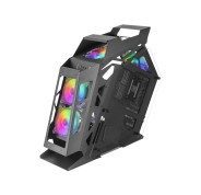 Mars Gaming Controladora Chroma ARGB - Medida en mm: 540x234x500 - Iluminacion Addressable RGB + 39 Modos de Luz - Doble Ventana Cristal Templado - Micro-ATX con Interior XL - Compatibilidad con Placas Base MicroATX/Mini-ITX - Color Negro