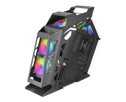 Mars Gaming Controladora Chroma ARGB - Medida en mm: 540x234x500 - Iluminacion Addressable RGB + 39 Modos de Luz - Doble Ventana Cristal Templado - Micro-ATX con Interior XL - Compatibilidad con Placas Base MicroATX/Mini-ITX - Color Negro