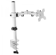 Mars Gaming MARM1 Soporte de Monitor - Brazo Articulado - Altura Ajustable - Gestion de Cables - Compatible VESA - Instalacion Rapida - Estabilidad Optima - Color Blanco