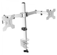 Mars Gaming MARM2 Soporte Monitor Dual - Brazos Articulados - Gestion de Cableado - Ajuste de Altura - Estructura Robusta - Rotacion 360º - Color Blanco