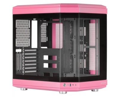 Mars Gaming MC-3T Caja Gaming Premium - Tres Paneles de Cristal Templado - Montaje Vertical de GPU - Capacidad para 10 Ventiladores - USB-C y USB 3.0 - Color Rosa