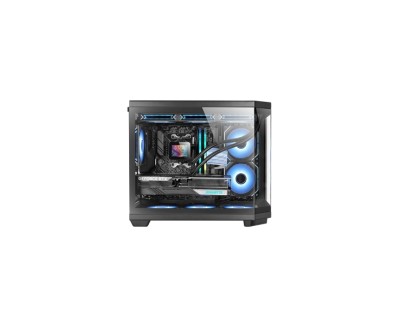Mars Gaming MC-3TCOREM Minitorre Ultracompacta - Soporte MicroATX/Mini-ITX - Triple Cristal Templado - Doble Camara - 5 Ranuras de Expansion - 435x287x370mm - Color Negro